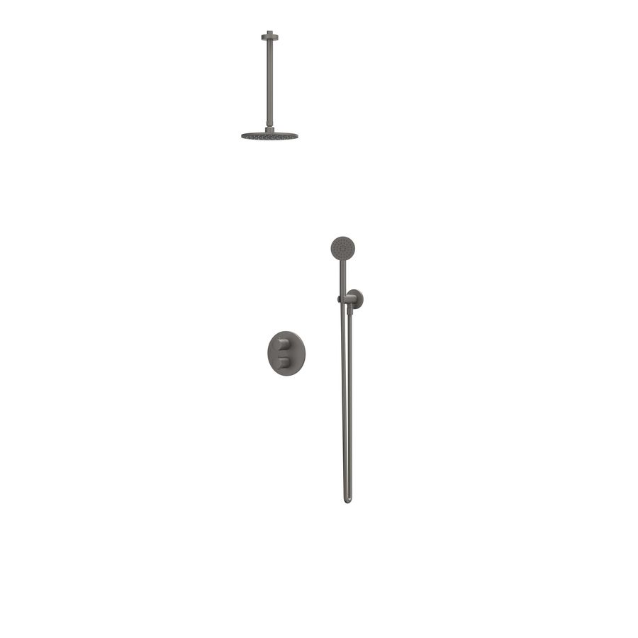 Afbouwdeel regendouche IVY combiset Bond 2 inbouwthermostaat houder gebor. metal black CSB2EXGMCDCA excl. inbouwbox