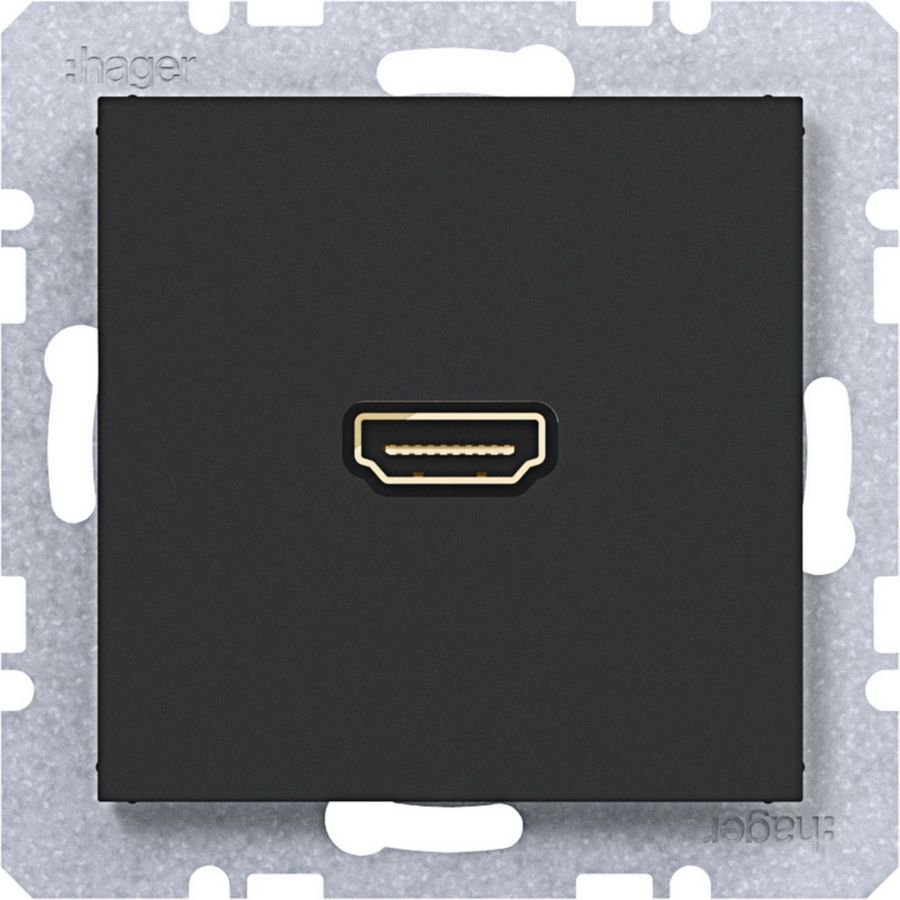 HDMI-contactdoos met 90gr. stekkeraansluiting, A.x/C.x nacht