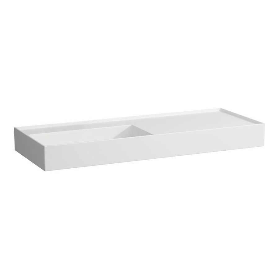 Wast. afleg rechts 1200x460mm z.kraangat z. overloop mat wit