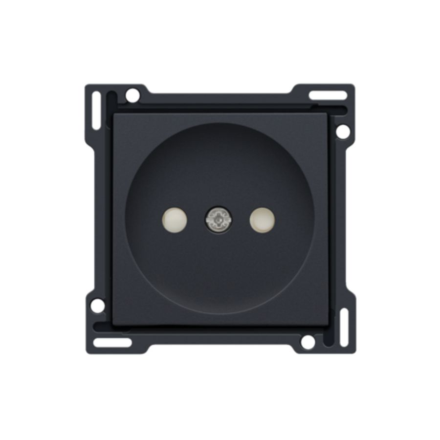 Afwerkingsset stopcontact z. aarding met besch.afsl. anthrac