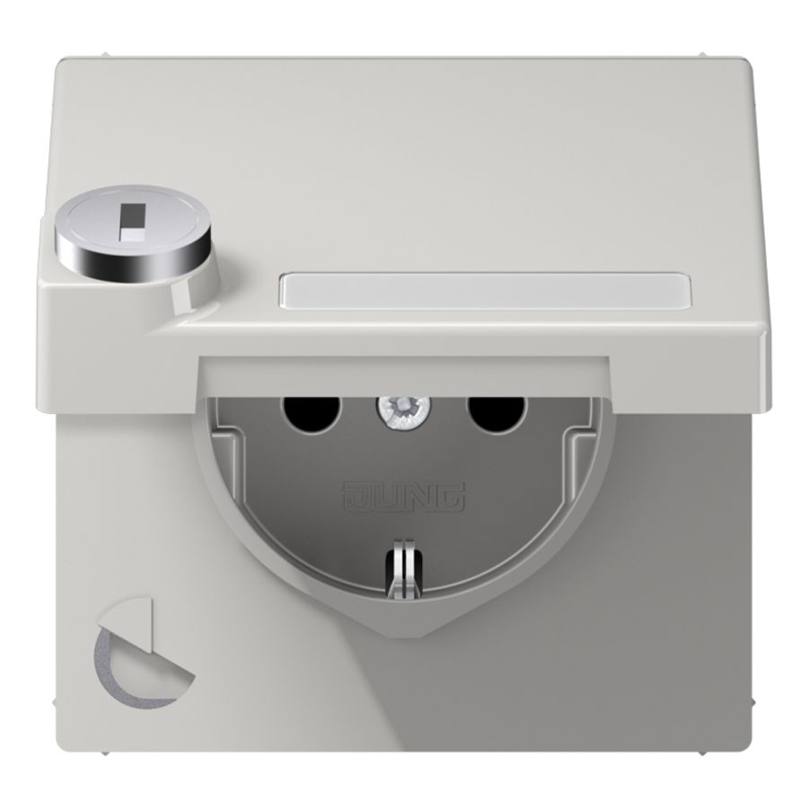 Wandcontactdoos li.gr.klapd tekstvenst.&slot LS990