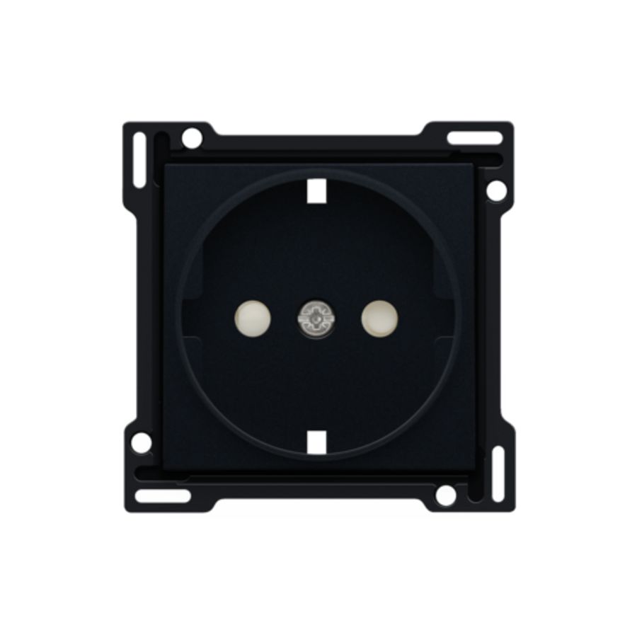 Afwerkingsset stopcontact randaarde/besch.afsl. black