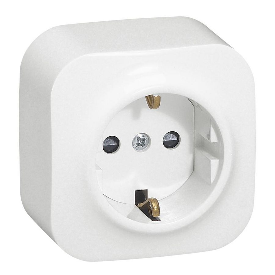 Wandcontactdoos 2P + A wit zonder KV Forix