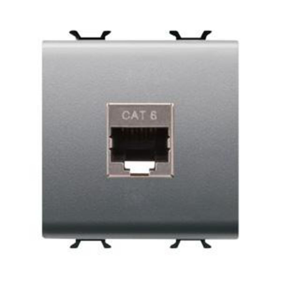 RJ45 SOCKET-CATEGORY 6-FTP-2 MODULES-TITANIUM-CHOR