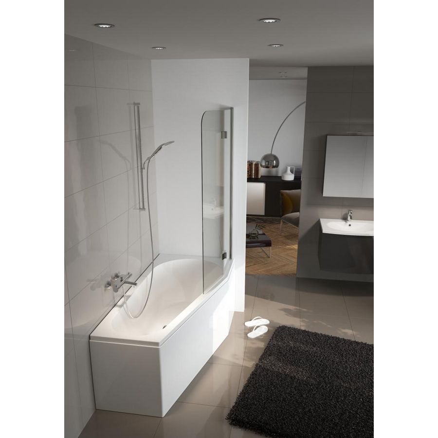 Ligbad Delta asymm. links 150x80cm hooglans wit excl. badpoten