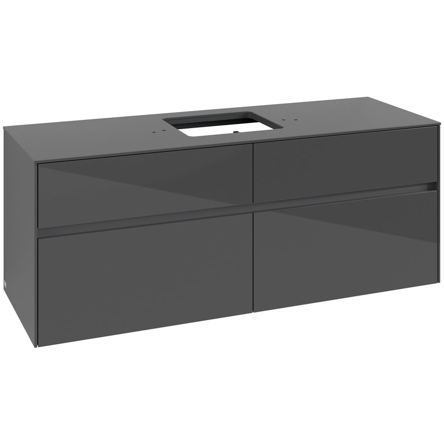 Wastafelonderkast Collaro 1400x548x500mm Glossy Grey C13100FP