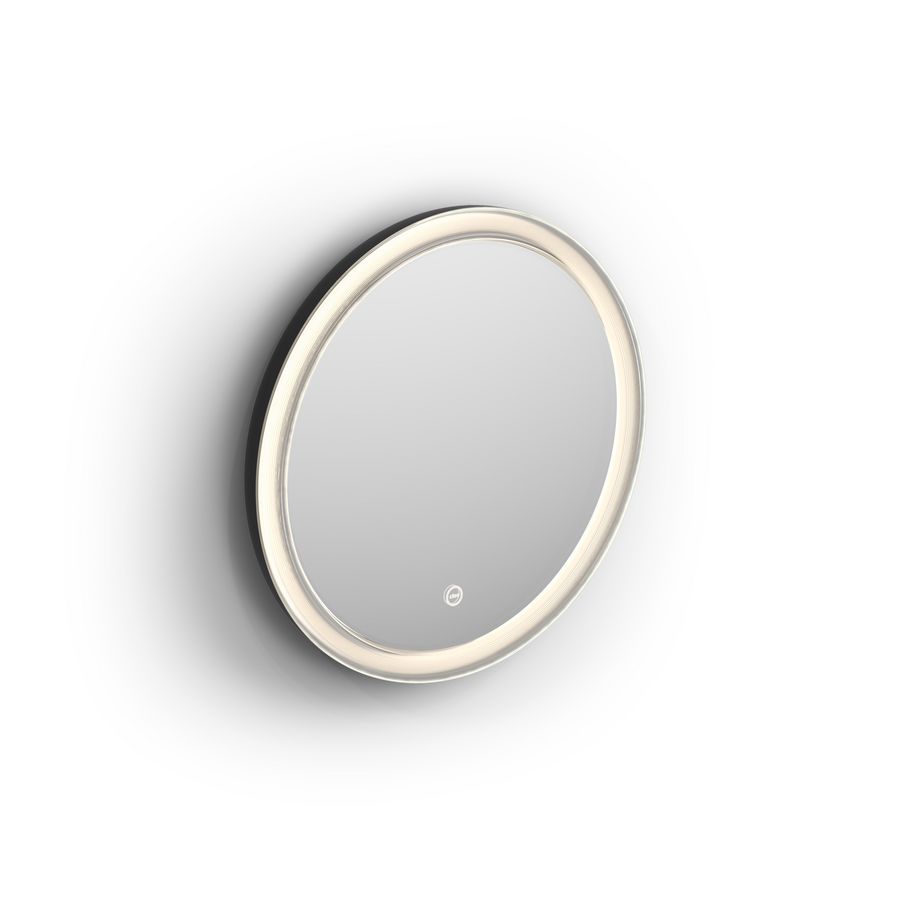 Spiegel D45cm 2700K buisvormige LED IP44 mat zwart frame