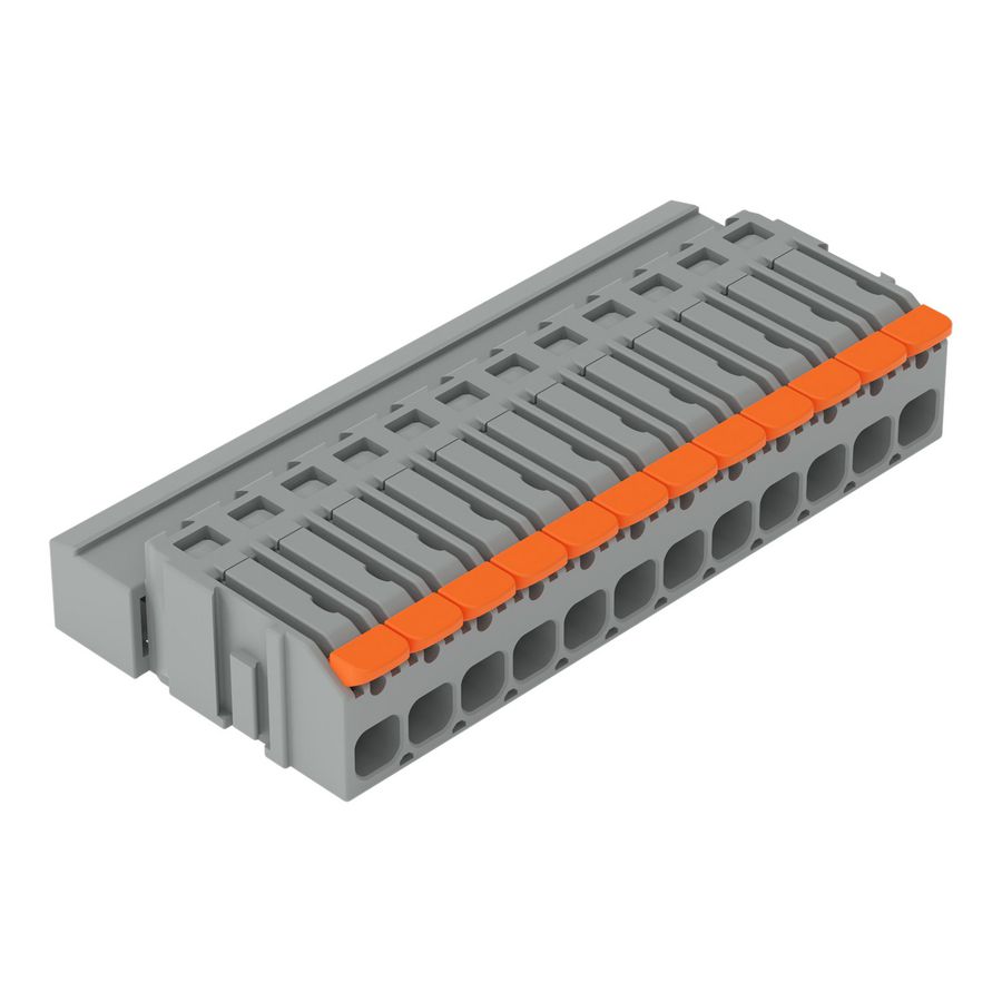 1-draads male steker Hendel Push-in CAGE CLAMP grijs VVE=25