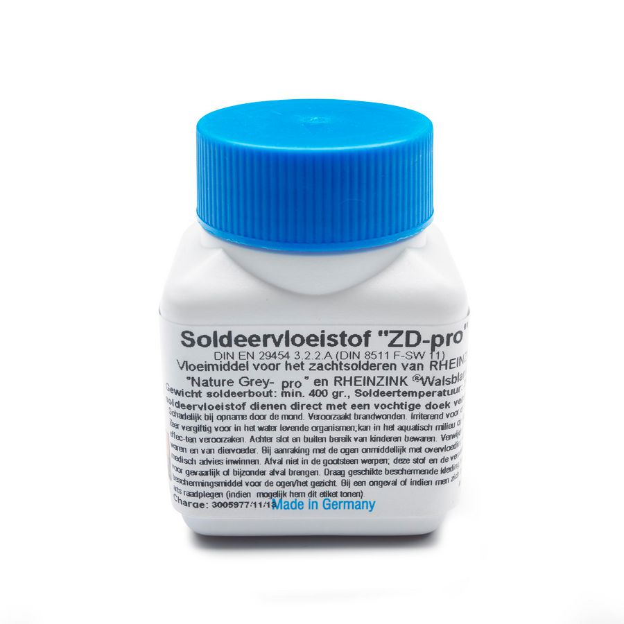 Soldeervloeistof ZD-pro v. RHEINZINK prePATINA blue-grey/graphite-grey gepatineerd zink 100gr.