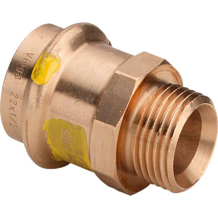 Overgangskoppeling Met Sc 15x1/2 brons/(gas) blank VVE=5