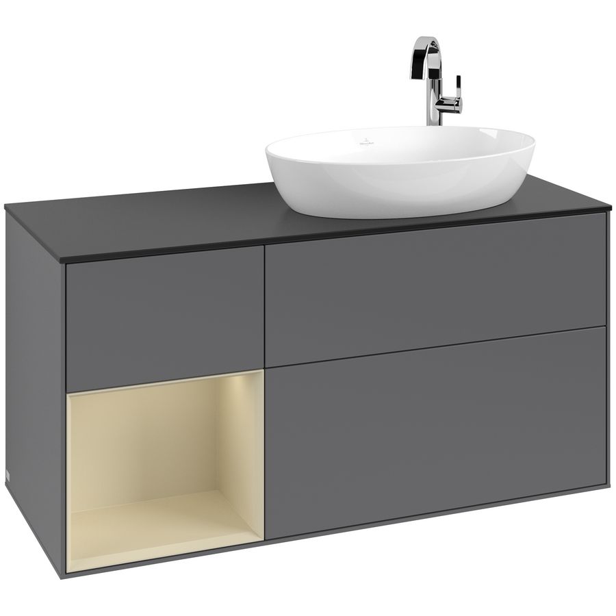 Wastafelonderkast Finion 1200x603x501mm Antr. Matt Lacquer G922HJGK