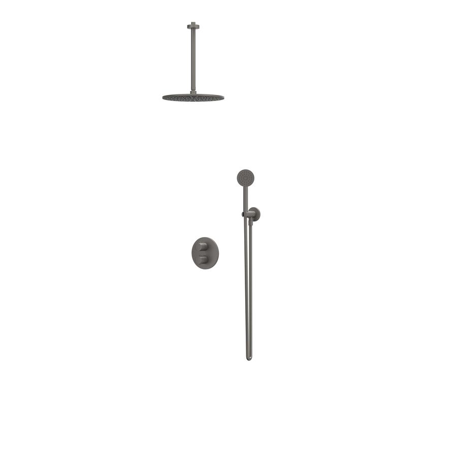 Afbouwdeel regendouche IVY combiset Bond 2 inbouwthermostaat houder gebor. metal black CSB2EXGMCFCA excl. inbouwbox