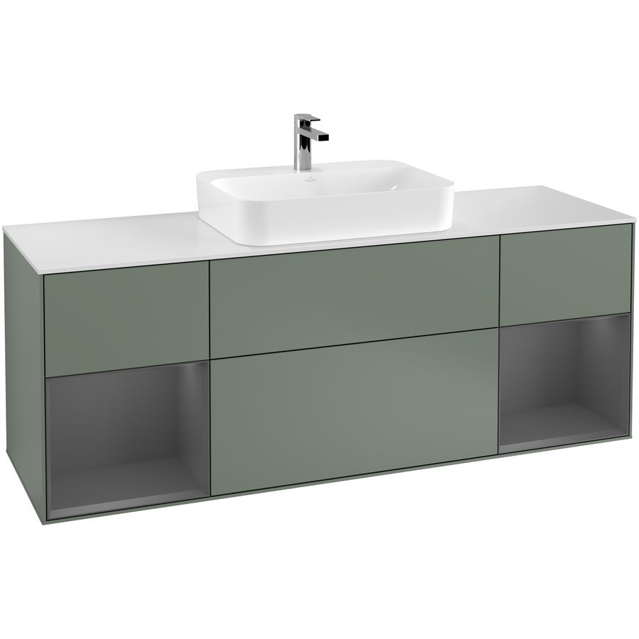 Wastafelonderkast Finion 1600x603x501mm Olive Matt Lacquer G451GKGM