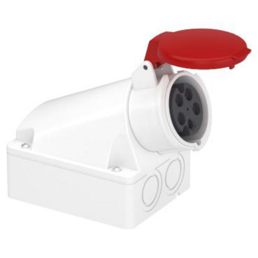 Wandcontactdoos Gehoekt 3P+N+A 16A 380-415V AC 6h PratiKa