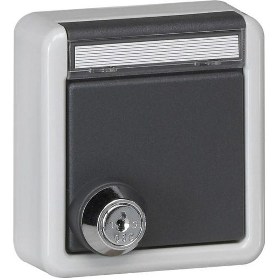 wandcontactdoos met randaarde KD slot gesort. + TK (BK) spatwaterdicht opbouw grijs