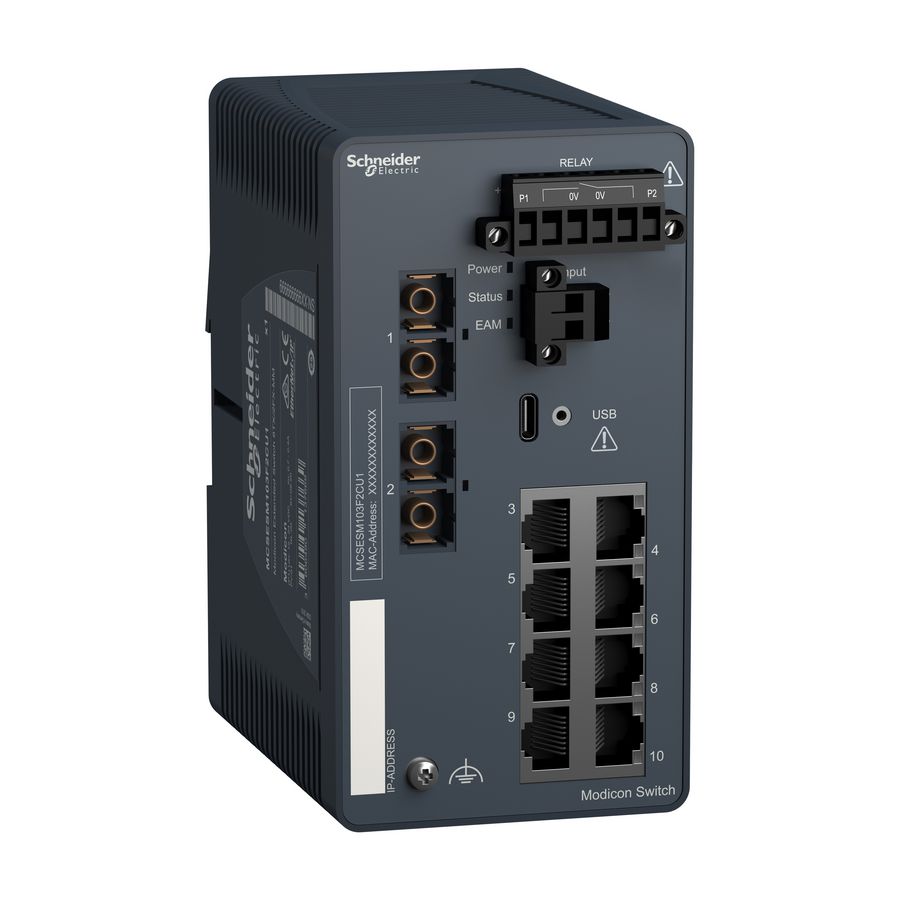 Modicon Extended Managed Switch 8 ports copper + 2 ports fib