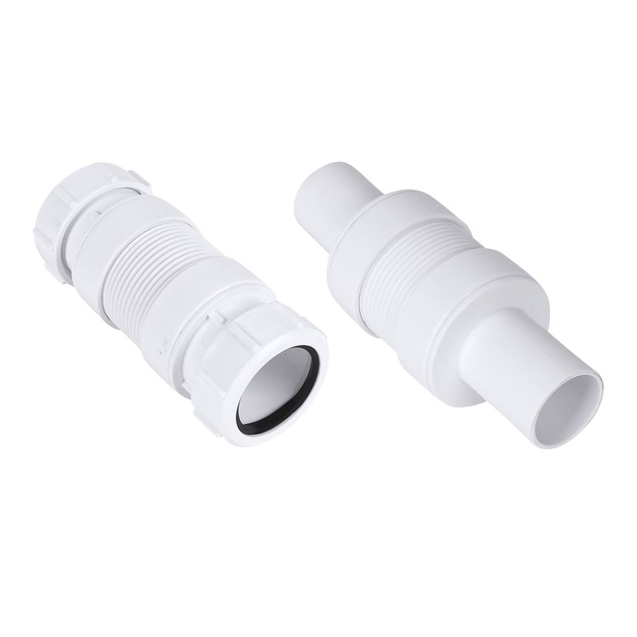 Flex. afvoerbuis uittrekbaar MINIFLEX wit PP 50mm 2x spie l=136-186mm