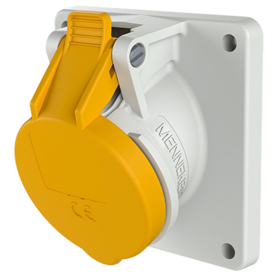 Inbouwwandcontactdoos 16A 3-polig  4H 110V IP44 schuin