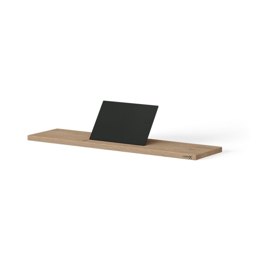 Wooden badplank 780mm massief eiken old grey mat zwart