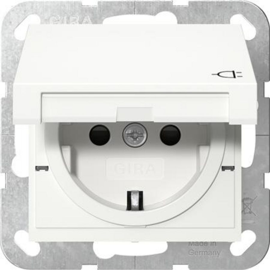 wandcontactdoos met randaarde KD + Safety Plus SRK System 55 zuiver wit m