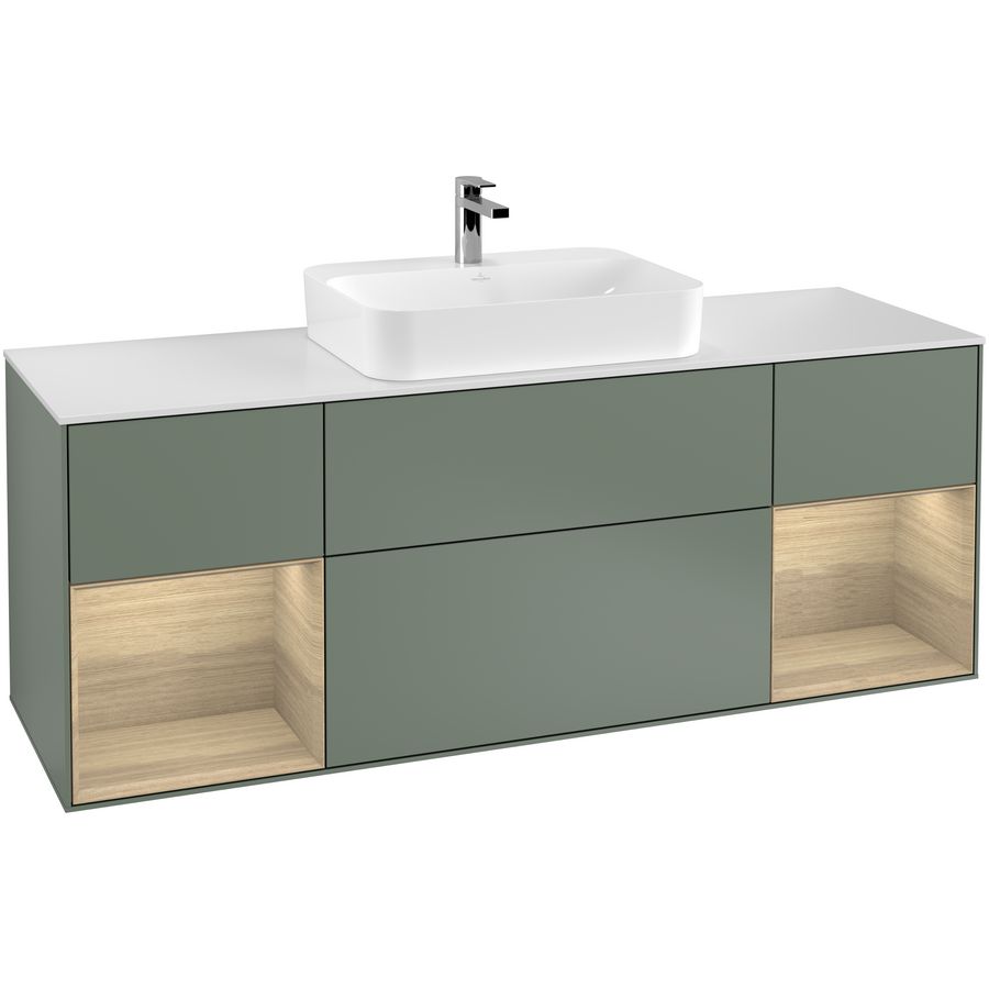 Wastafelonderkast Finion 1600x603x501mm Olive Matt Lacquer G451PCGM