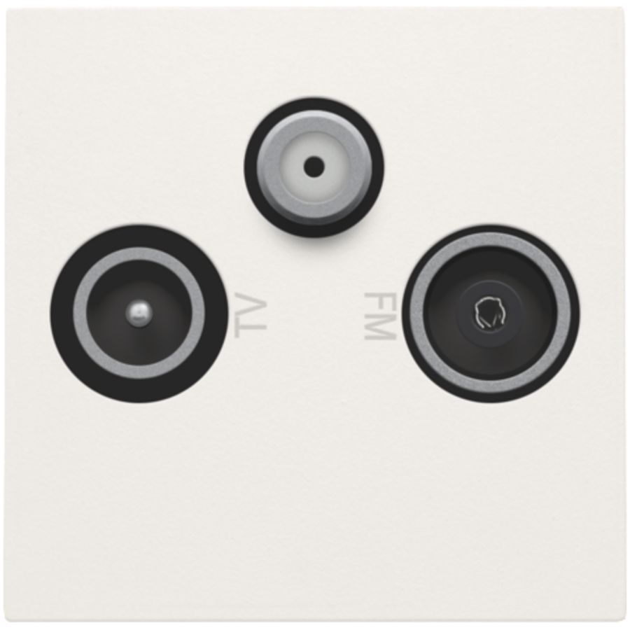 Afwerkingsset 2x enkelvoudige coaxaansl. TV/FM/Satt. white