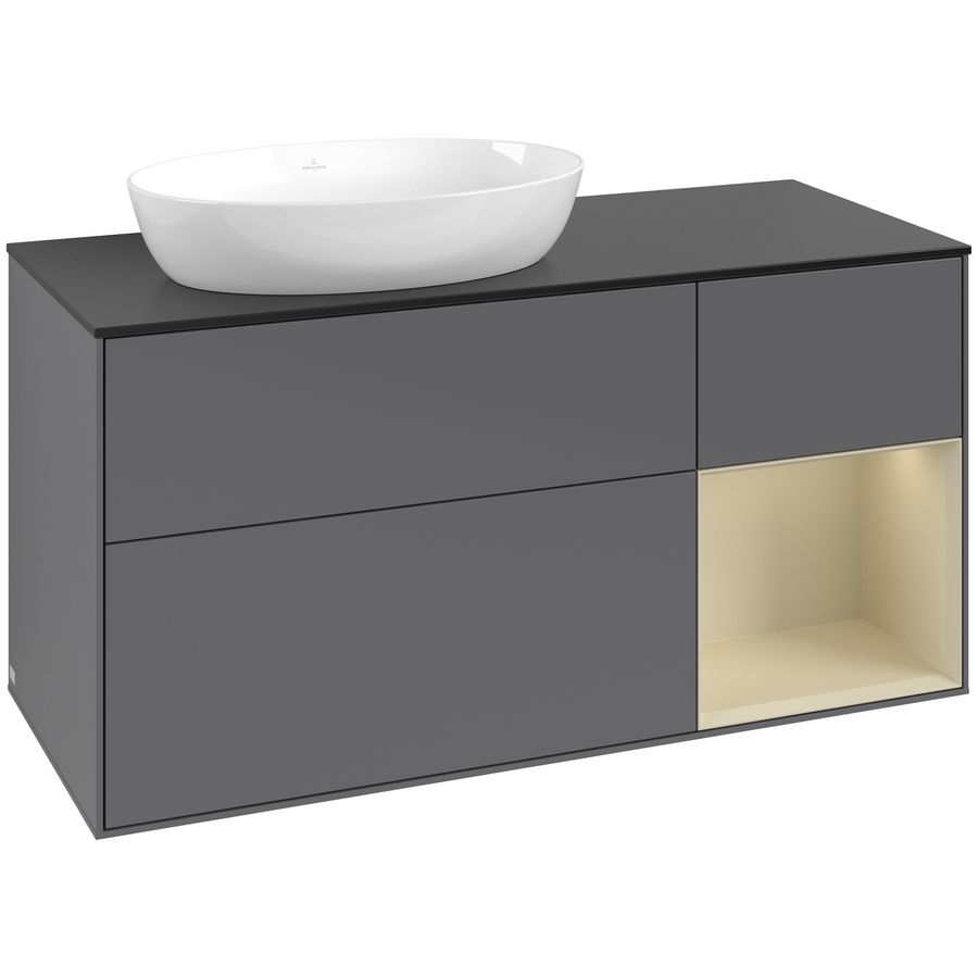 Wastafelonderkast Finion 1200x603x501mm Antr. Matt Lacquer GA52HJGK