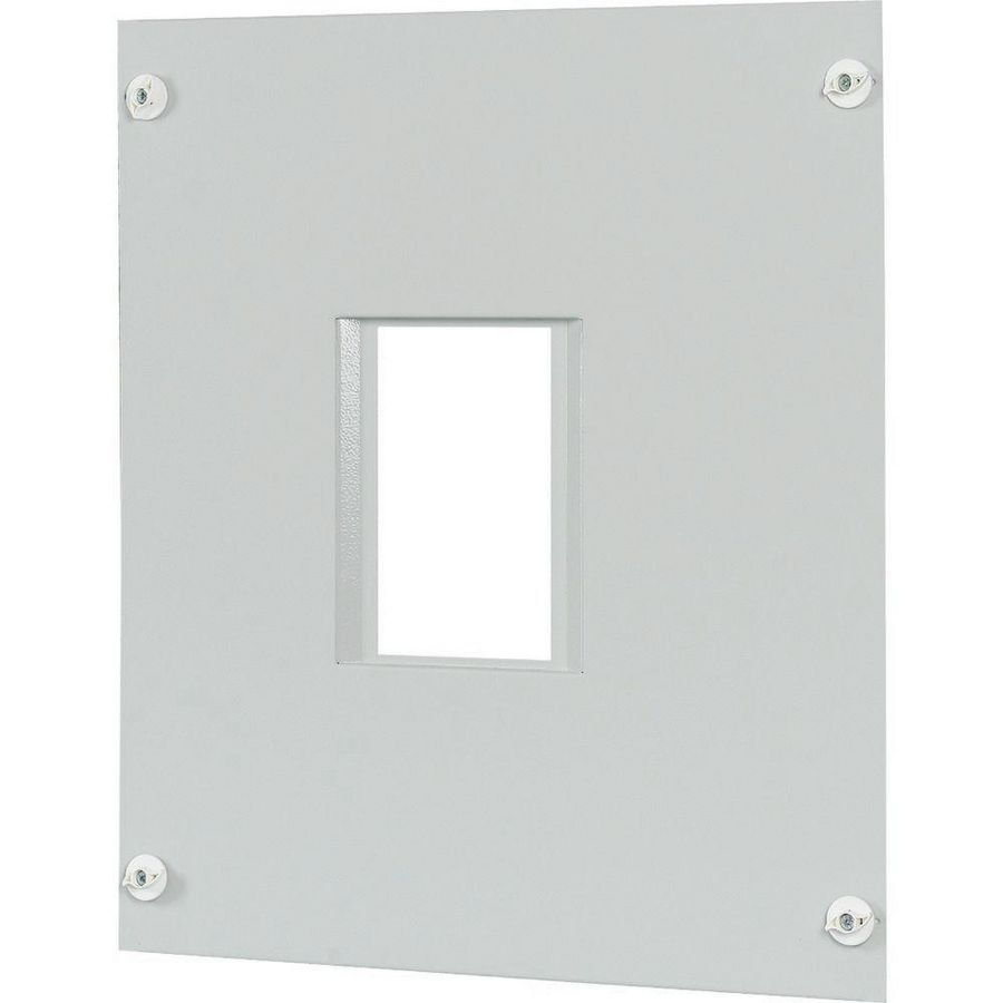 Frontplaat plaatstaal 1xNZM4+XDV hor.aansl. 600x600mm grijs