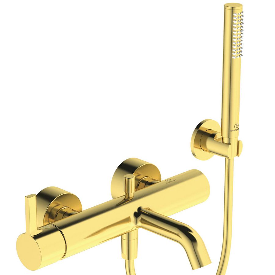 Joy bad/douchemengkraan met badset brushed gold (mat goudkleurig)