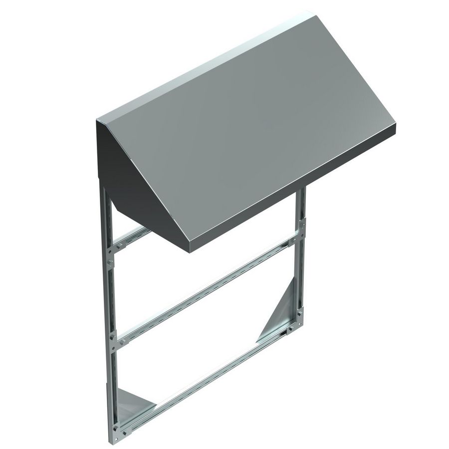 Muurshelter 1 meter breed 1084x750x1500 Staal bandverzinkt z