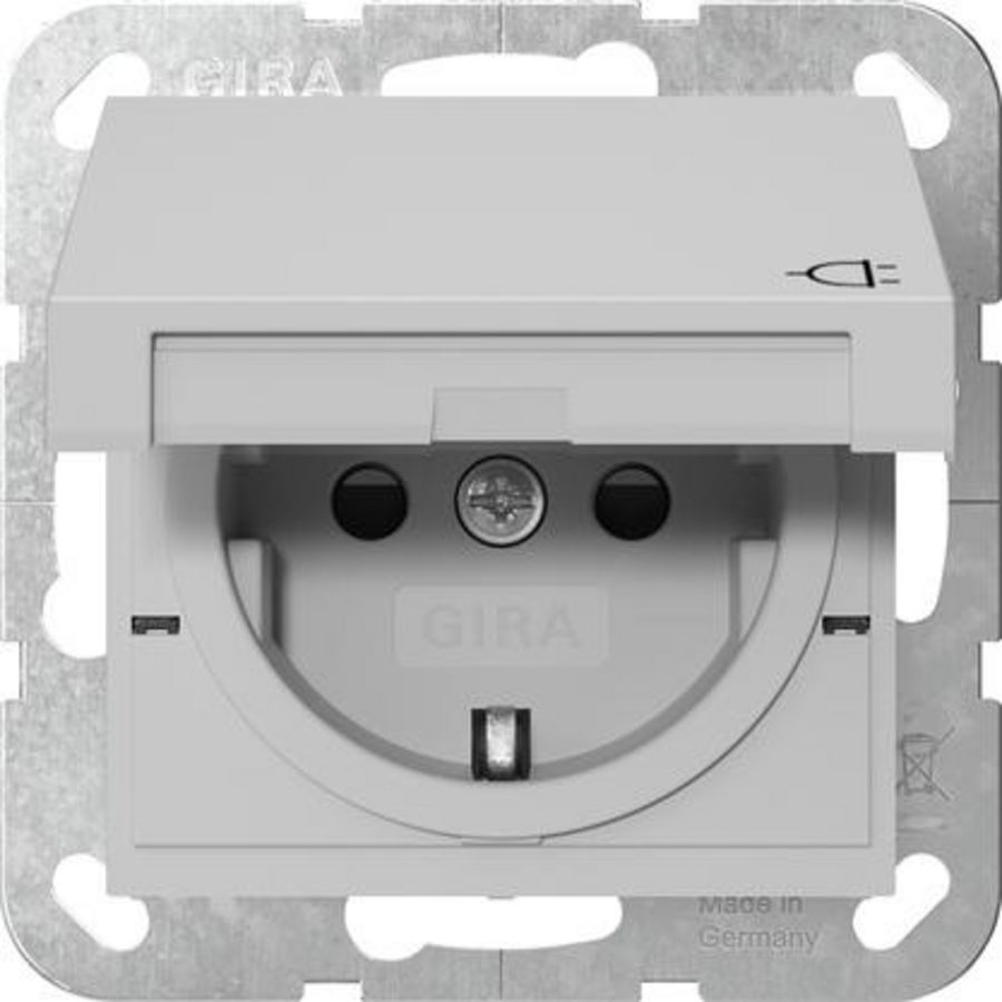 wandcontactdoos met randaarde KD + Safety Plus SRK System 55 grijs m