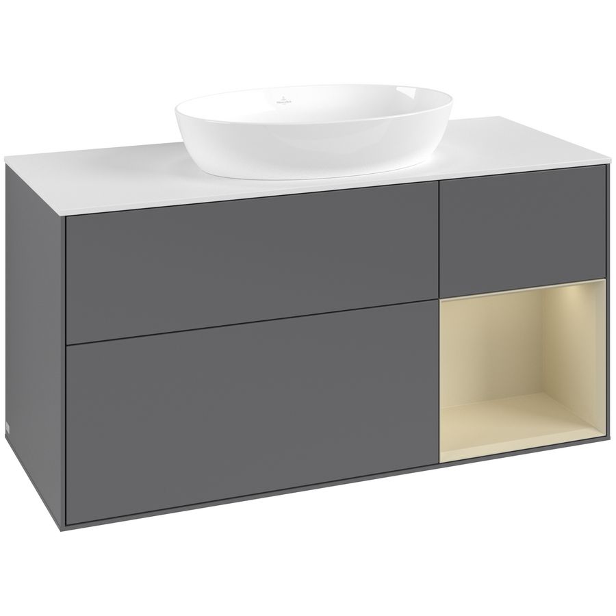 Wastafelonderkast Finion 1200x603x501mm Antr. Matt Lacquer GA71HJGK