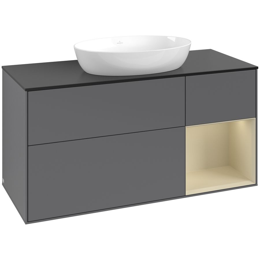 Wastafelonderkast Finion 1200x603x501mm Antr. Matt Lacquer GA72HJGK