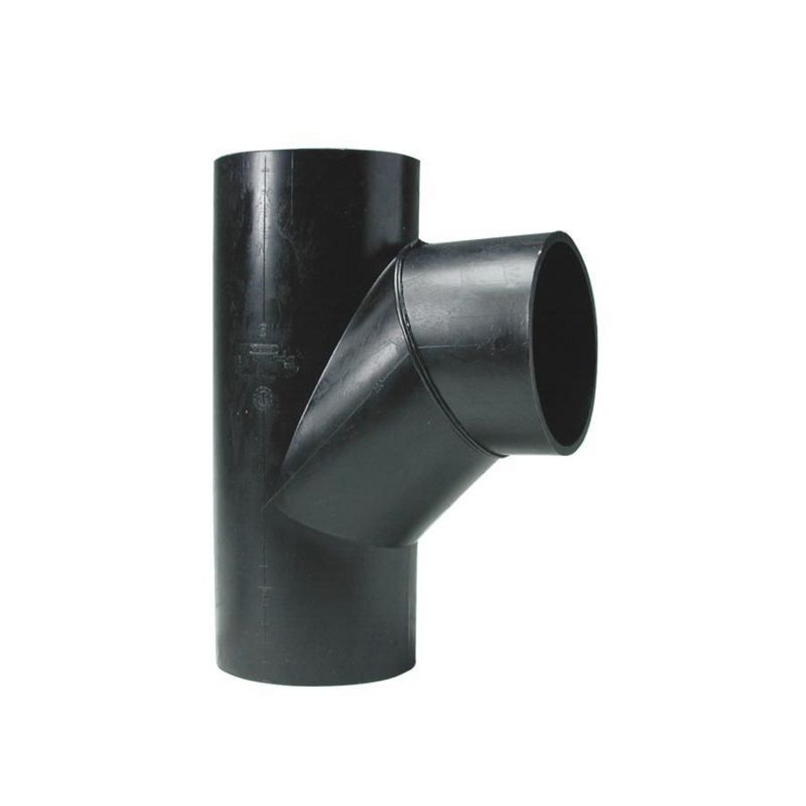 PE stroom T-stuk 89° 110mm PN4 zwart