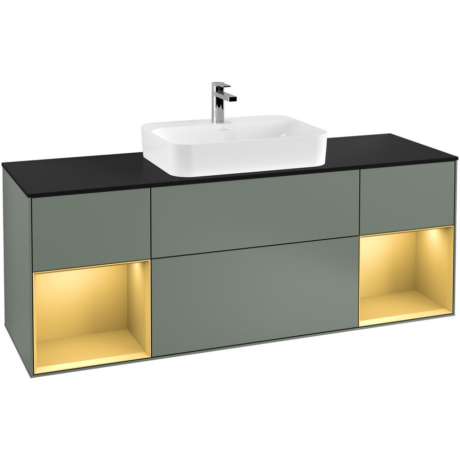 Wastafelonderkast Finion 1600x603x501mm Olive Matt Lacquer G452HFGM