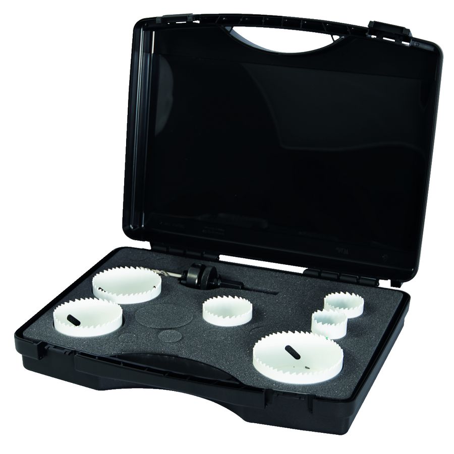 Gatenzaag set 6dl. 35/40/51/68/73/83mm met apater QuickLock