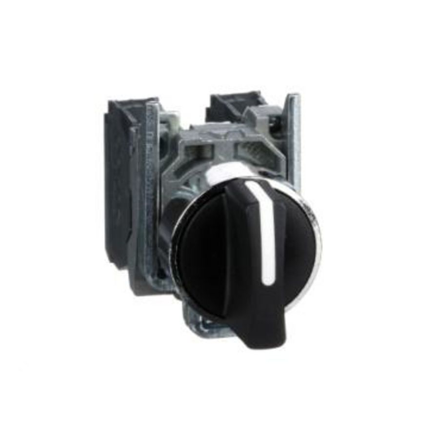 Keuzeschakelaar 3 standen Ø22mm 600V 2NO Zwart