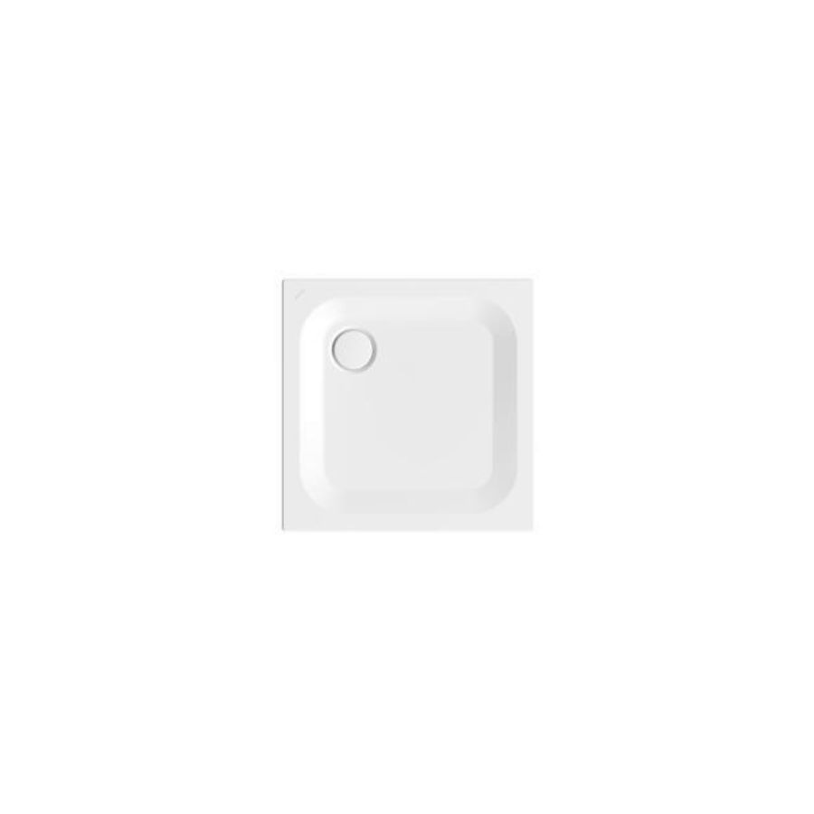 Douchebak geglazuurd staal BetteUltra 750x750x25mm wit AS antislip Sense afvoer Ø90mm