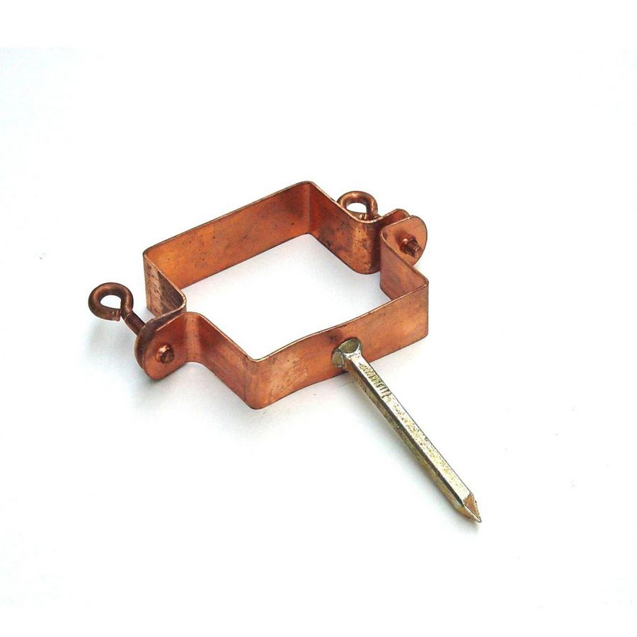 Koperen HWA pijpbeugel vierkant 100x100mm met slagpen