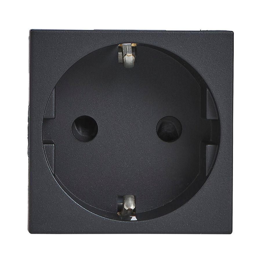 Wandcontactdoos 1voudig 90 st 2 mod. mat zwart Mosaic VVE=10