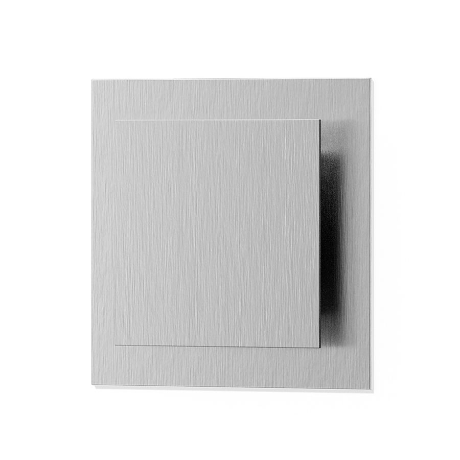 Air afzuigrooster 150x150mm geborsteld RVS m. klembevestiging v. buis 100-120mm