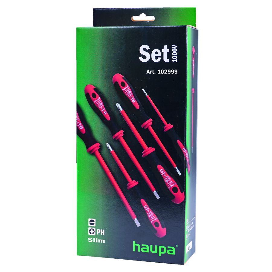 Schroevendraaierset 6-delig PH 1/2 sleuf 3,5/4/5,5/6,5 VDE 1000V HUPslim