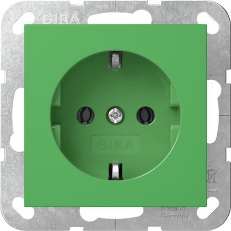 wandcontactdoos met randaarde System 55 groen