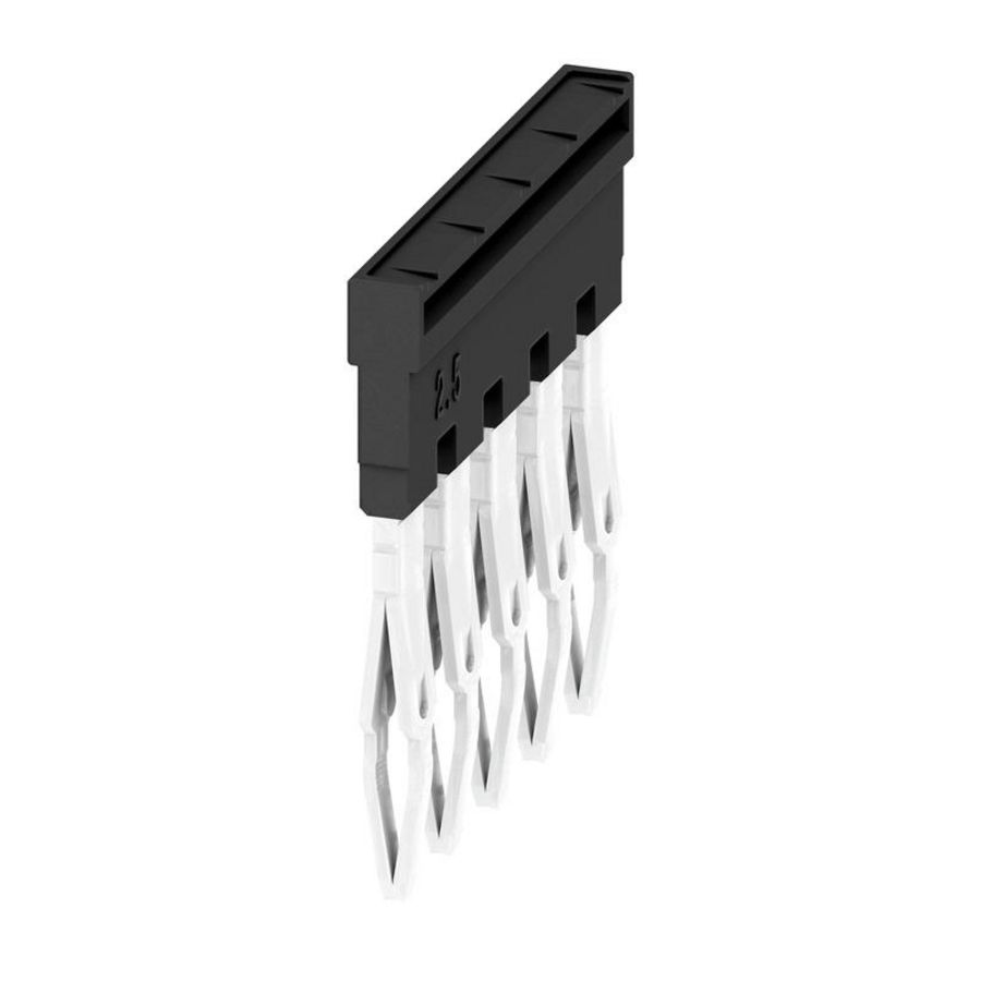 Dwarsverbinder (terminal) Plugged zwart 24 A p: 5, VVE=20