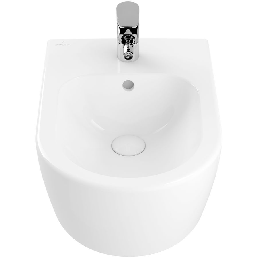Avento bidet 370x530mm wit alpin met overloop
