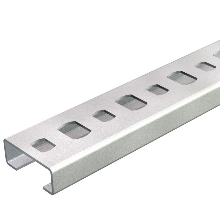 Lengte a 2m. profielrail geperforeerd sleufbreedte 11mm 20x8mm