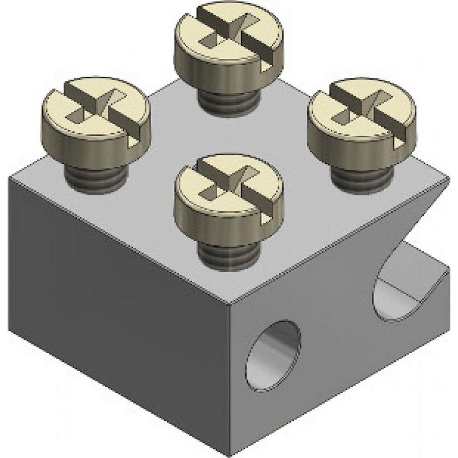 Radiatorklem 1x25 + 1x6mm² schuine zij-inleg