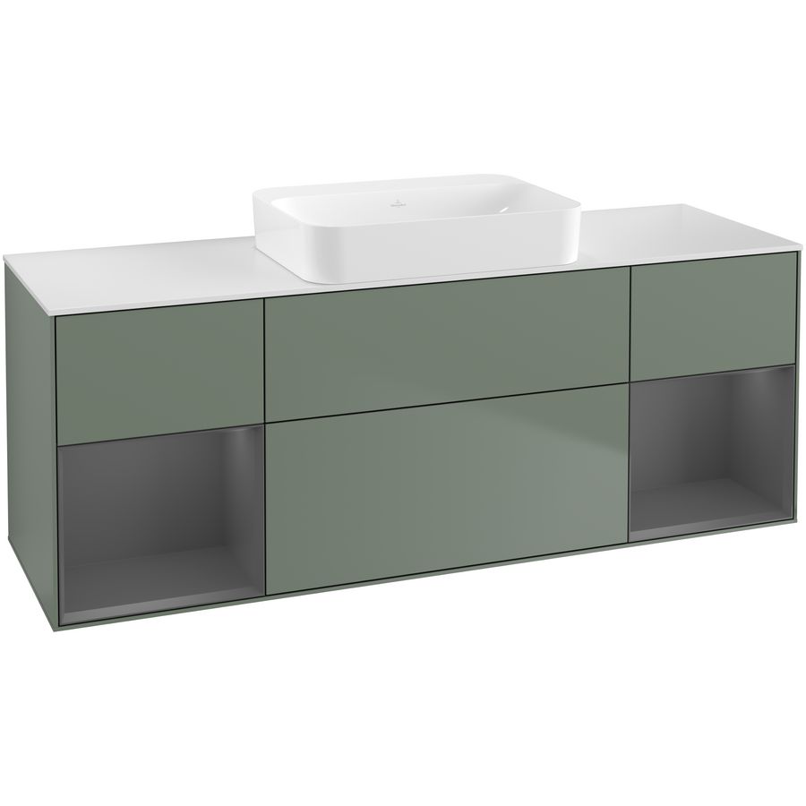 Wastafelonderkast Finion 1600x603x501mm Olive Matt Lacquer G741GKGM