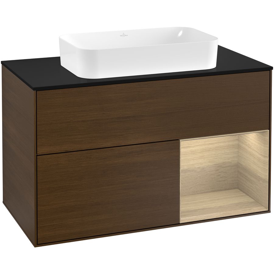 Wastafelonderkast Finion 1000x603x501mm W.Veneer F252PCGN