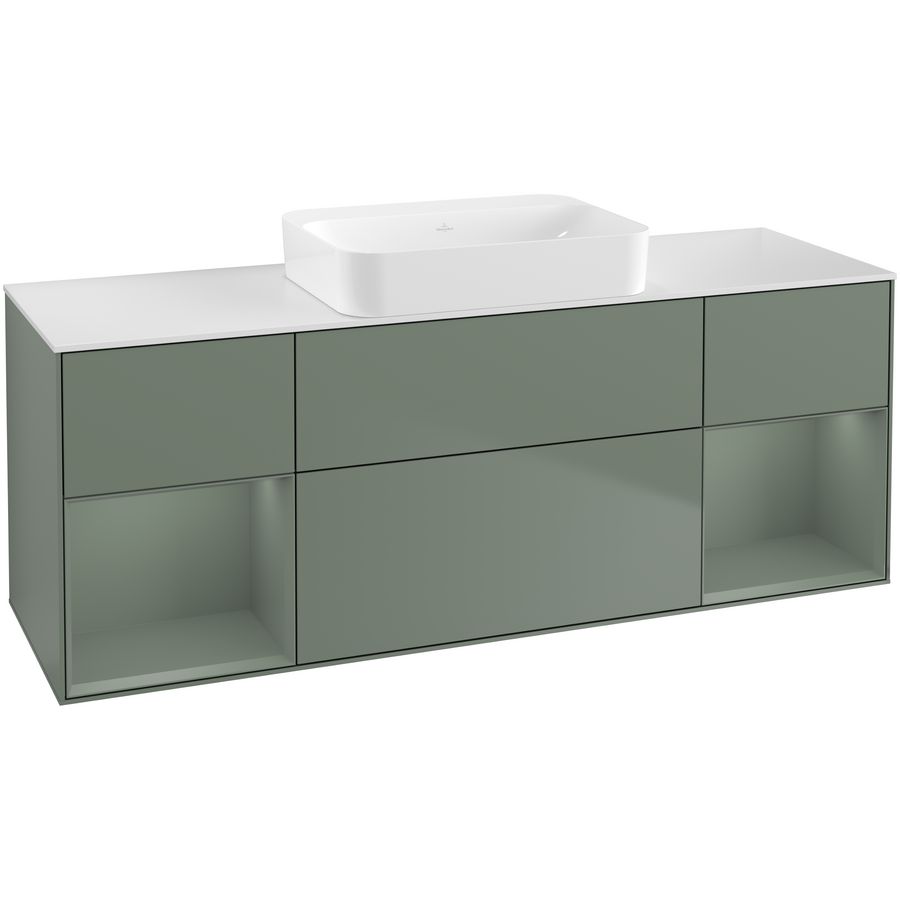 Wastafelonderkast Finion 1600x603x501mm Olive Matt Lacquer G741GMGM